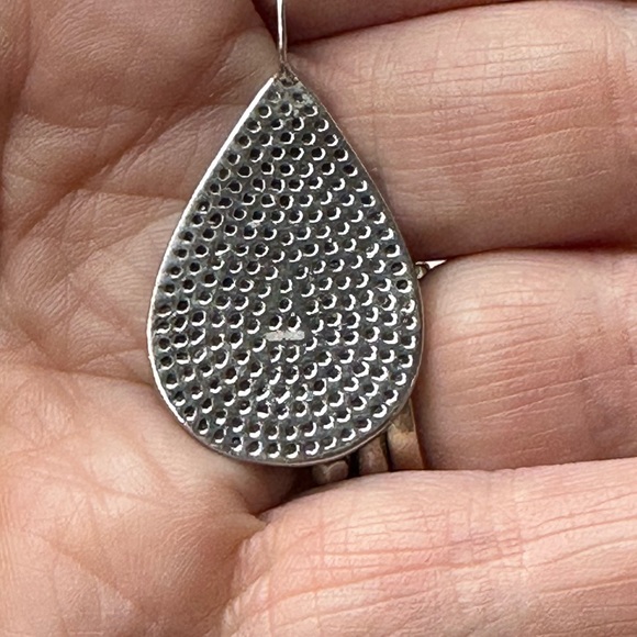 Stunning Teardrop Sterling Silver individually set CZ earrings - Picture 4 of 5